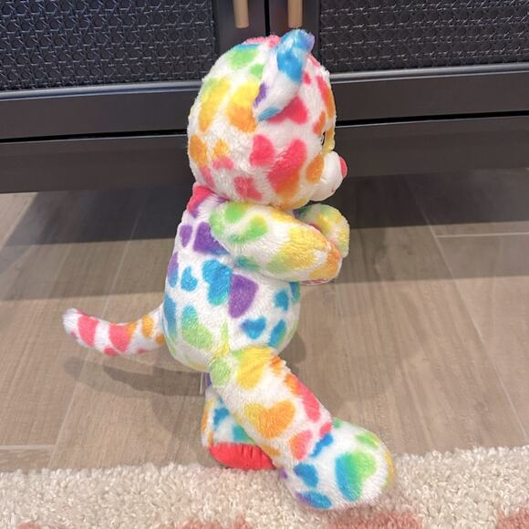 Build A Bear Rainbow Hearts Kitty Cat Lisa Frank Inspired Tie-Dye Stuffed Plush - Picture 4 of 8